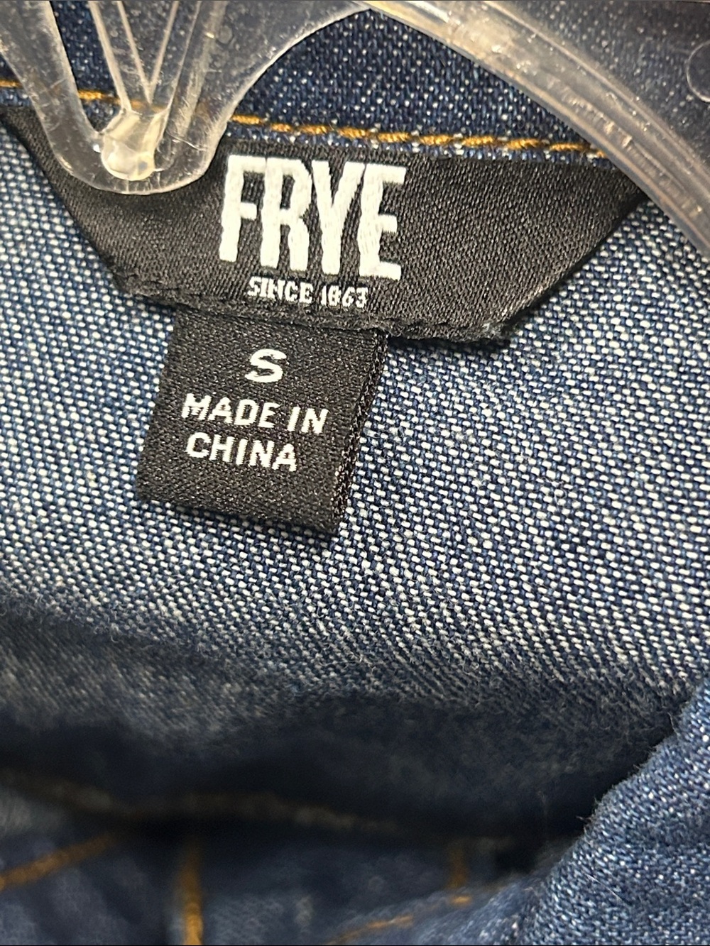 FRYE Women's Dark Blue Denim long sleeved Button-Down Front Jacket Dress #2bag - Picture 2 of 5
